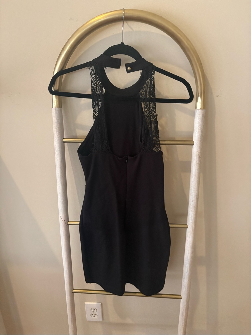 Lulu's Black Lace Racerback Mini Dress